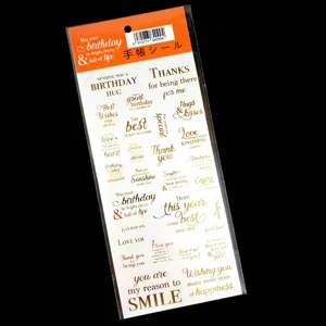 Adesivi per planner con lettere inglesi in foglia d'oro diario accessori fai da te