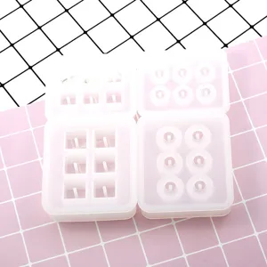 Transparent silicone resin mold with 6 cavities for DIY crystal epoxy pendant making.