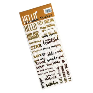 Adesivi di frasi di lettere inglesi in foglia d'oro per diario scrapbooking fai da te
