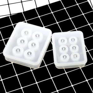 Silicone mold 6-cavity crystal epoxy DIY jewelry pendant making tool detail view