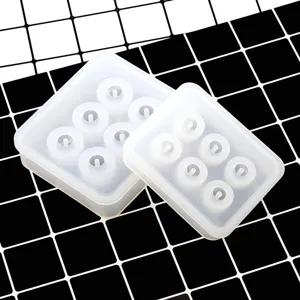 Clear silicone mold for DIY resin crystal pendant jewelry making with 6 cavities cube design.