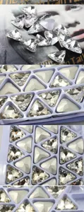 Dreieckige Kristall Glas Strasssteine facettierte Diamanten für DIY Handwerk und Telefon Dekor.
