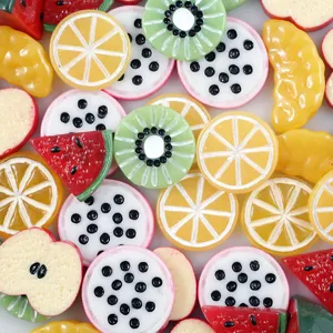 Resin fruit slices for phone case DIY slime charms crafting cute miniature decorations accessories