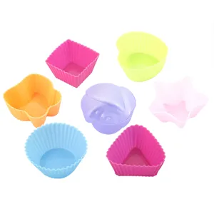 Colorful silicone mold set for baking muffin cake pudding DIY craft mixing epoxy resin tools.