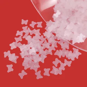 Matte translucent butterfly sequins for DIY crafts, resin filling, and nail art decoration.