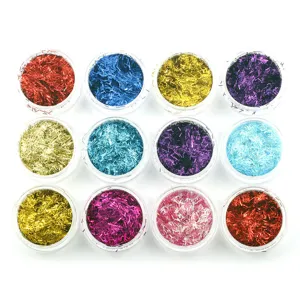 Colorful Nail Glitter Powder Holographic Fine Sequins Shimmer Dust Pigment For Nail Art Manicure DIY Decoration