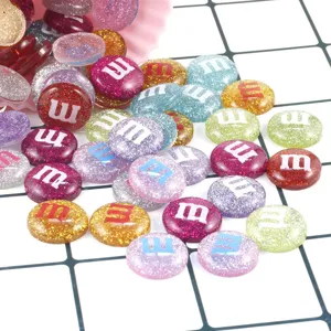 Hars platte rug glitter M vorm cabochons voor telefoonhoesje DIY ambachtelijke decoratie.