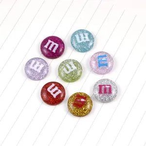 Platte hars M snoep cabochons glitter telefoonhoesje DIY ambachtelijke accessoires.