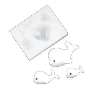 Silicone mold for cute dolphin resin casting and fondant DIY handmade accessories set.