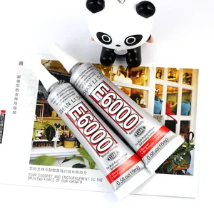 E6000 clear adhesive glue for DIY jewelry crafting, multi-purpose waterproof liquid bond.