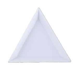 Bandeja de clasificación de diamantes de imitación triangulares de plástico blanco DIY.