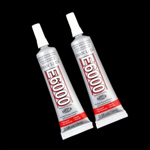 E6000 multi-purpose clear craft adhesive glue 15ml tube for DIY jewelry making and art repairs.