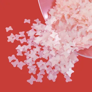 Matte translucent butterfly sequins for DIY epoxy resin filler, nail art and eye makeup decors.