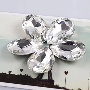 Glass Crystal Teardrop Loose Rhinestones Multi-Faceted Shaped Stones For Phone Beauty DIY Crafts Jewelry Making