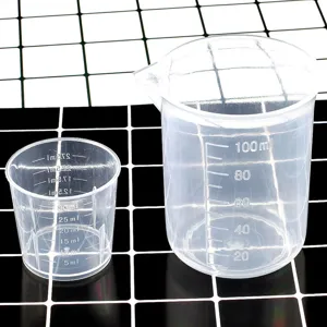 Transparente Plastik Messbecher Set mit genauen Skalen für Labor Farbe Epoxidharz Mischung