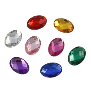 Acrylic Flatback Rhinestones Oval Shape Non-Hole Craft Rhinestone For Clothes Shoes Bags DIY Accessories