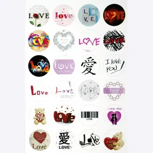 Round glass cabochon 18mm DIY jewelry accessories pictures love theme designs sheet wholesale