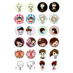 Round glass cabochon dome pictures for DIY jewelry making, 18mm cute cartoon designs.
