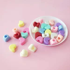 Colorful macaron heart large hole beads for DIY handmade bracelets necklace accessories
