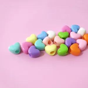 Colorful heart beads macaron large hole loose beads DIY bracelet necklace accessories