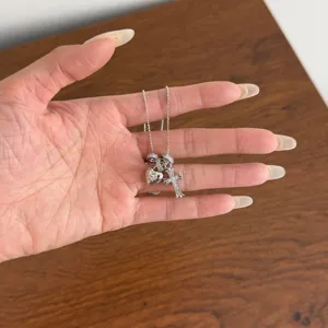 Luxury Alloy Zirconia Cross Pendant Necklace Niche Design Heart Star Bowknot Clavicle Chain Personalized Jewelry For Women