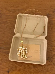 Vintage coconut shell beaded sweater chain ethnic style adjustable necklace for women