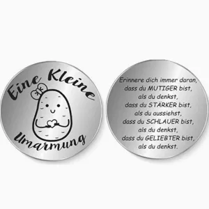 Stainless steel pocket token engraved positive potato encouraging coin motivational gift for friends.