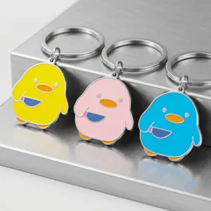 Cute cartoon duck keychain stainless steel funny knife duck bag pendant metal accessory