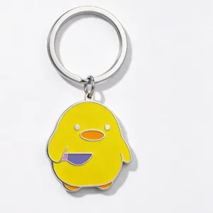 Stainless steel cute funny knife duck keychain metal bag pendant accessory backpack charm