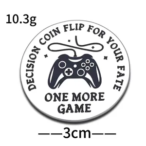 Stainless steel decision coin detail, game controller pattern, 3cm size, 10.3g lightweight.