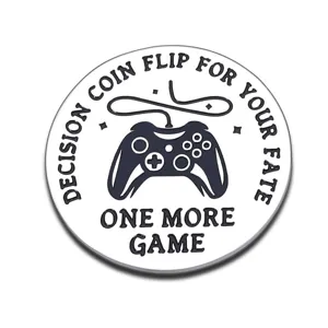 Stainless steel game decision coin fun gift for boyfriend gamers funny metal pocket token.