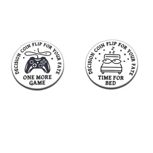 Stainless Steel Decision Coin Double Sided Game Or Bed Flip Coin For Boyfriend Kids Friends Fun Novelty Desk Gift Toy