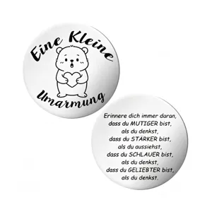 German pocket hug token stainless steel motivational coin engraved inspirational keychain gift