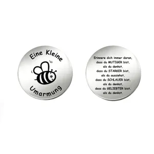 Stainless steel German motivational coin double-sided inspirational gift detail view