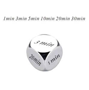 Dé de temps en métal créatif jeu décision minuteur 1min à 30min chiffres gravés finition brillante