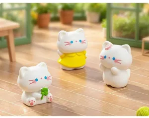 Mini resin cat figurines for micro landscape fairy garden decoration cute desktop ornaments.