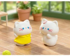 Miniature cartoon cat figurines for micro landscape gardening DIY desktop decor cute room display.