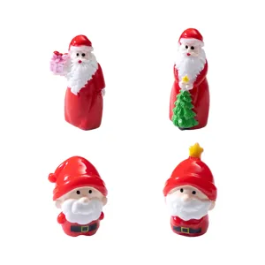Mini Christmas Santa Claus figurines resin cute desktop DIY snow scene micro landscape decor.