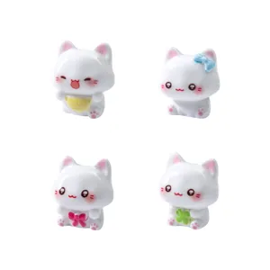 Linda Figurita de Gato de Resina Miniatura Micro Paisaje Ornamentos Para Bricolaje Coche Escritorio Decoración Creativa