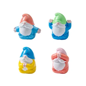 Miniature Yoga Meditation Garden Gnome Resin Ornament Cartoon Miniature Landscape Tabletop Figurine Cute Hand Painted Miniature Decorative Crafts