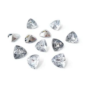 Strass en Acrylique Triangle Épais Blanc Fond Pointu Cristaux de Bricolage DIY pour Coques de Téléphone Chaussures Vêtements Accessoires