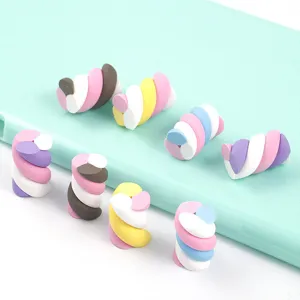 Soft Clay Marshmallow Shape DIY Jewelry Accessories Rainbow Candy Craft Charms For Phone Case Hair Accessories