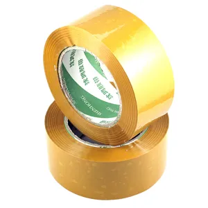 Clear packing tape detail view, strong adhesive sealing tape rolls for shipping, 5cm width.