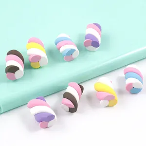 Colorful marshmallow resin charms for DIY phone case craft and jewelry making accessories.