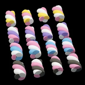 Colorful polymer clay marshmallow canes for DIY phone case crafts and hair accessories