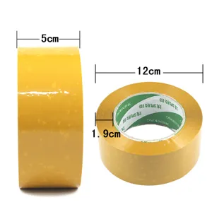 Yellow packaging tape for shipping and sealing boxes, durable adhesive tape 5cm wide.