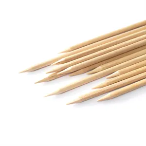 Wooden orange sticks for professional nail art, cuticle pusher and rhinestone dotting tools.