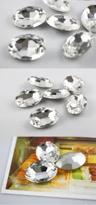 Strass ovali trasparenti 20x30mm sfaccettati forniture fai da te decorazione telefono
