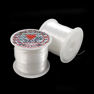 Filo elastico trasparente in cristallo 0.70mm corda estensibile per creazione di gioielli.