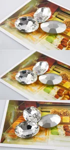 Strass di cristallo ovale 20x30mm bianco multisfaccettato accessori fai da te dettaglio